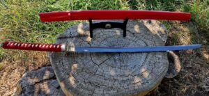 Катана з дамаску червоного кольору - Забраження 1