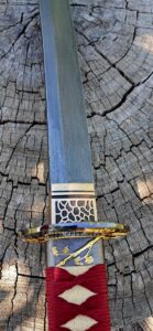 Катана з дамаску червоного кольору - Забраження 4